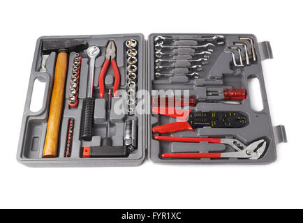 Set of tools over white isolated background Stock Photo