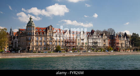 Townhouses on Seestraße street, historicism, Lake Constance, Konstanz, Baden-Württemberg, Germany Stock Photo