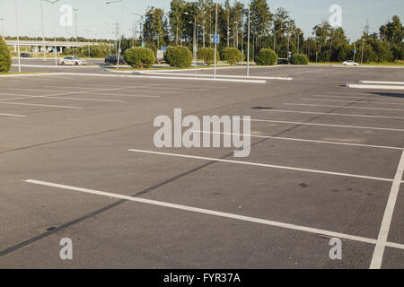 Empty parking lot area Stock Photo