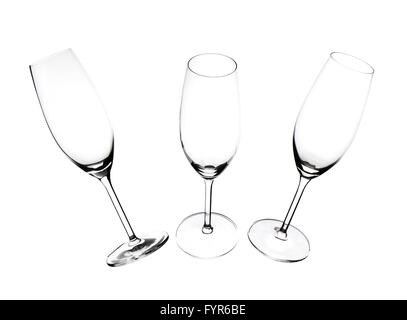 Silhouettes of champagne glasses. Stock Photo