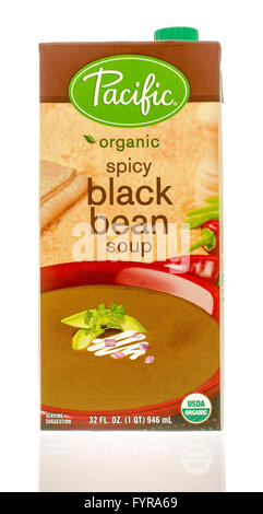 Winneconne, WI - 19 Nov 2015:  Box of organic black bean soup made Pacific Stock Photo