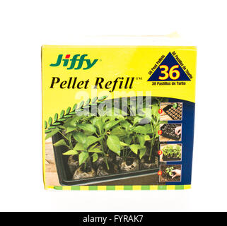 Winneconne, WI - 20 April 2015:  Box of Jiffy pellet refills Stock Photo