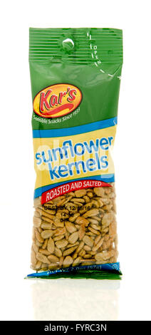 Winneconne, WI - 19 Feb 2016: Package of Kar's sunflower kernels Stock Photo