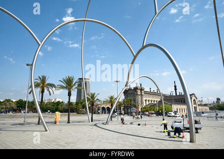 Plaça de les Drassanes. Barcelona, Catalonia, Spain, Europe Stock Photo