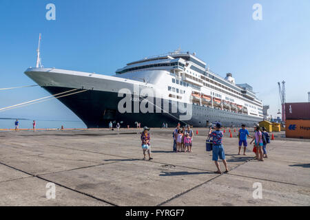 Holland America MS Veendam Cruise Ship Moored In Santo Tomas De Castilla Port Guatemala The Busiest Port In Central America Stock Photo