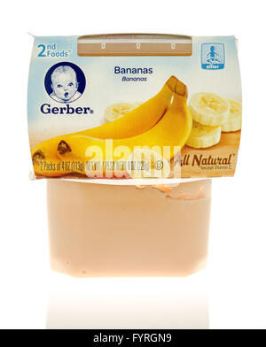 Winneconne, WI - 19 Nov 2015:  Package of Gerber banana all natural baby food Stock Photo