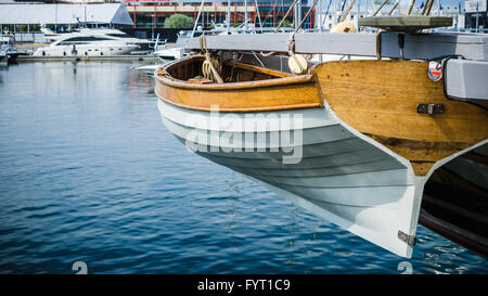 Lifeboat on the stern of a sailing vessel Stock Photo