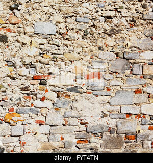 italy  and cracked  step   brick in    old wall texture material the background Stock Photo