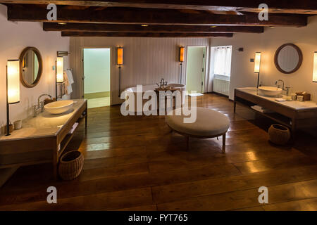 Bathroom interior in Island Sveti Stefan - Montenegro Stock Photo