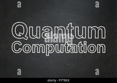 Science concept: Quantum Computation on chalkboard background Stock Photo