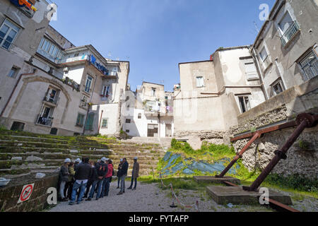 Naples (Italy) - The hidden greco-roman theatre. Stock Photo