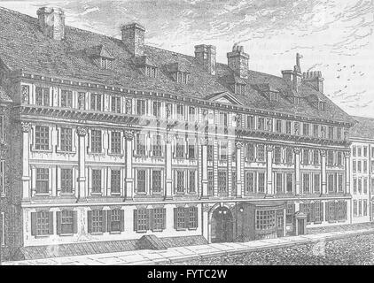 Exterior Of Furnival's Inn, 1754. London, Uk, 19th Century Engraving 