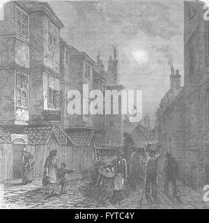 THE STRAND: Milford Lane in 1820. London, antique print c1880 Stock Photo