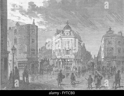 ST.GILES'S-IN-THE-FIELDS: Seven dials. London, antique print c1880 Stock Photo