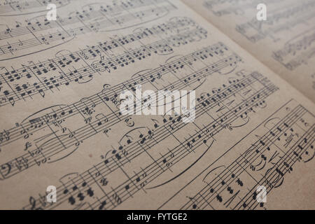 music sheet vintage - old music notes Stock Photo