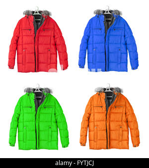 Set of winter jackets Stock Photo
