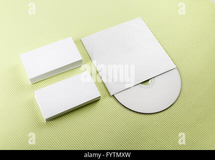 Business cards and compact disk Stock Photo