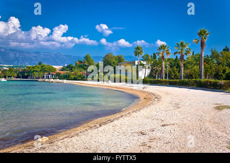 Palm beach in Novalja on Pag island Stock Photo