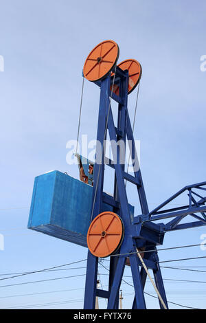 Detail of the arm of a big jib crane Stock Photo