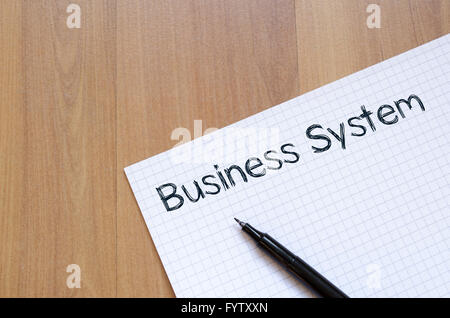 Business system write on notebook Stock Photo