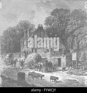 KENSINGTON: The 'Halfway House', Kensington, 1850. London, antique print c1880 Stock Photo