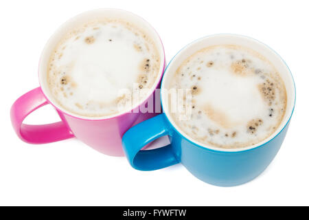 two cups of cappuccino Stock Photo