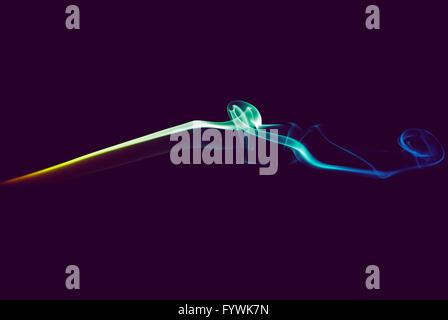 Smoke on a dark purple background Stock Photo