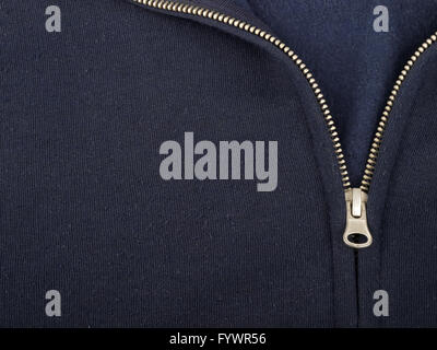 detail of sweatshirt with zipper, studio shot Stock Photo