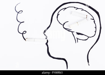 Smoking Brain Stock Photo