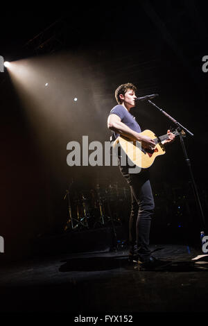 Canadian singer and songwriter Shawn Mendes during concert at ...