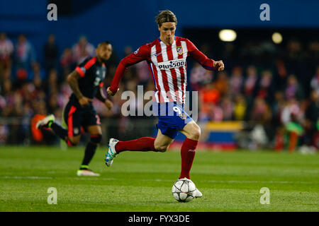 Madrid, Spain. 27th Apr, 2016. Fernando Torres (9) Atletico Madrid. UEFA Champions League Champions League between Atletico Madrid and Bayern Munich at the Vicente Calderon stadium in Madrid, Spain, April 27, 2016 . © Action Plus Sports/Alamy Live News Stock Photo