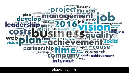 2016 goals word cloud concept Stock Photo