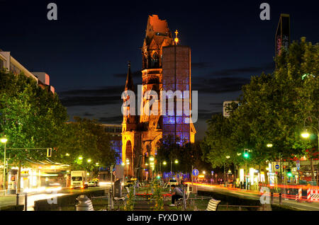 Kaiser Wilhelm Memorial Church, Tauentzienstrasse, Charlottenburg, Berlin, Germany / Kaiser-Wilhelm-Gedachtniskirche, Kaiser-Wilhelm-Gedächtniskirche Stock Photo