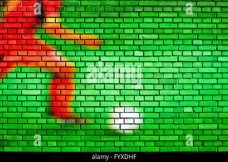 soccer background painted on a brick wall Stock Photo