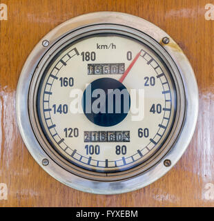 Speedometer in an old train Stock Photo