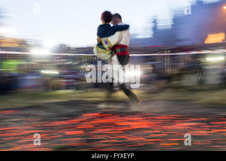 Nestinar walking on fire Stock Photo