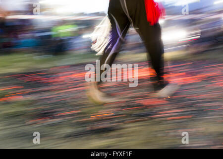 Nestinar walking on fire Stock Photo