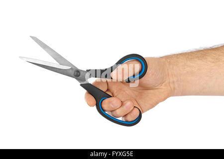 Scissors in hand Stock Photo