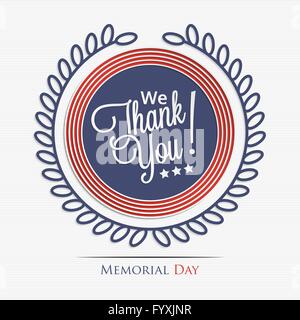 Memorial Day. We thank you lettering for your design Stock Vector