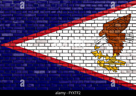 American Samoa flag painted on the cracked grunge concrete wall Stock ...