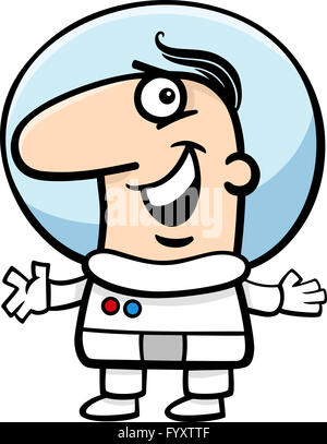 astronaut cartoon illustration Stock Photo