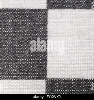 square textile background - checkered cotton fabric with Calico weave pattern of threads close up Stock Photo