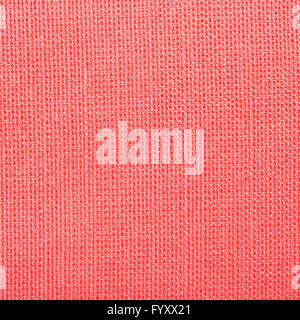 square textile background - red silk batiste cloth with weave pattern of threads close up Stock Photo