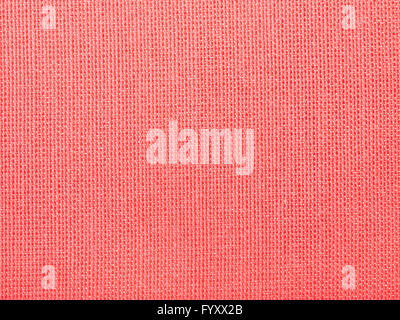 textile background - red silk batiste cloth with weave pattern of threads close up Stock Photo