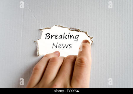 Breaking news text concept Stock Photo