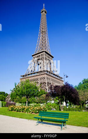 Eiffel Tower, summer park in Paris, France Stock Photo