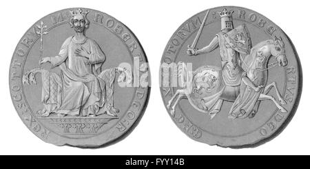 Seal of Robert I or Robert the Bruce, 1274-1329, King of Scots Stock Photo