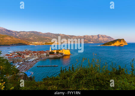 Old Town in Budva Montenegro Stock Photo