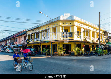 Old French Colonial Houses, Thakhek, Laos Stock Photo - Alamy