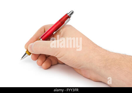 Pen in hand Stock Photo